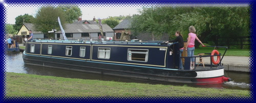 One of boat-holiday.co.uk's canal boats at Trevor on the Llangollen Canal.