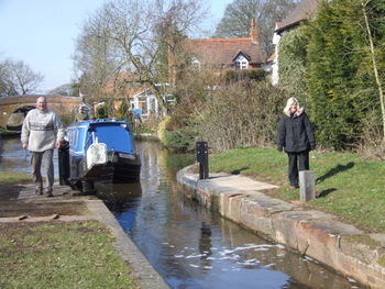 One of our canal boats entering a lock One of our canal boats entering a lock